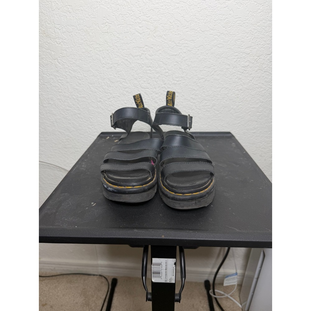 Dr Martens Blaire Strappy Platform Sandals Buckle Black Leather Womens Size 10